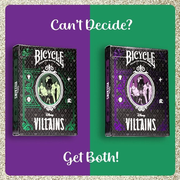 Bicycle x Disney Villains Green & Purple Bundle - Picture 1 of 15